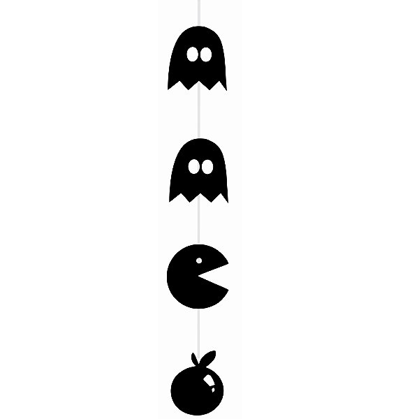 Móbile Artesanal Cartonado Pacman Halloween 80cm - 1 Un
