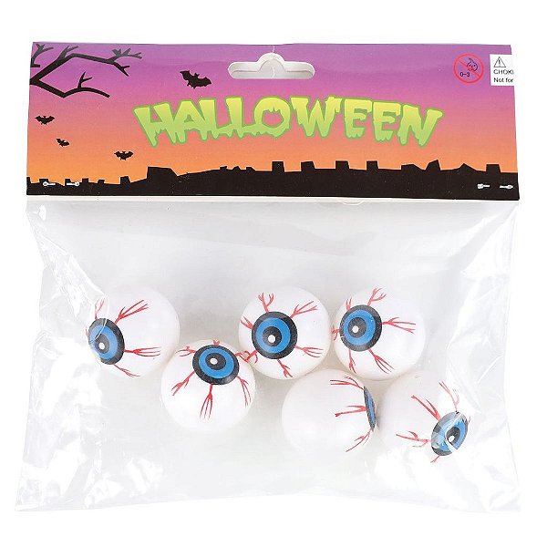 Olho Assustador Halloween - 6 Un