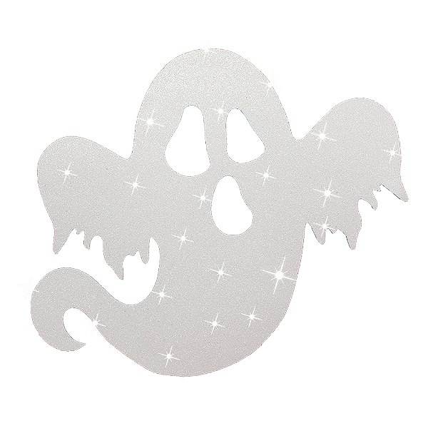Painel Relevo para Decoração Halloween Fantasma Silhueta Glitter