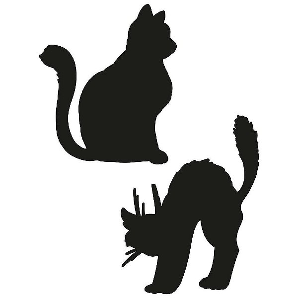 Silhueta Decorativa Gato Preto - 2 Un