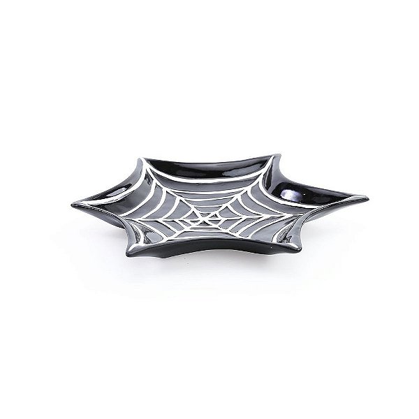 Teia de Aranha Decorativa Preto / Branco para Decoração de Halloween - Cromus - 1 Un