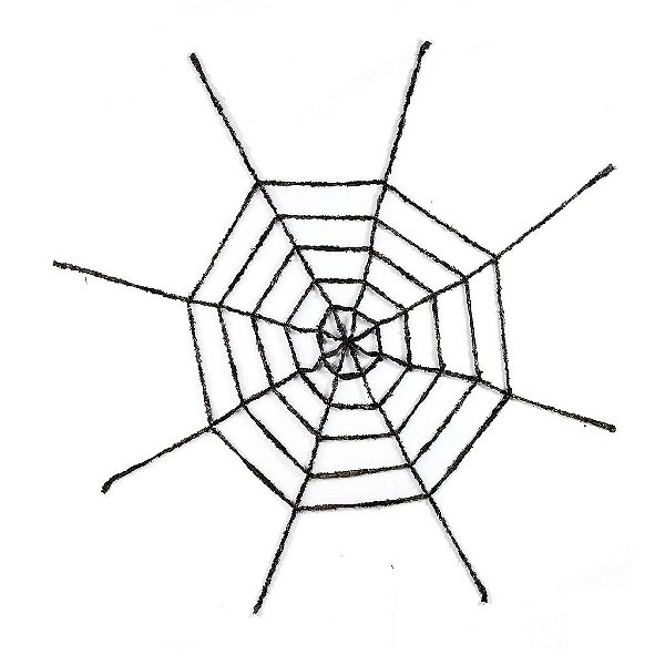 Teia de Aranha Grande Preta Halloween 1,80 Metros - 1 Un