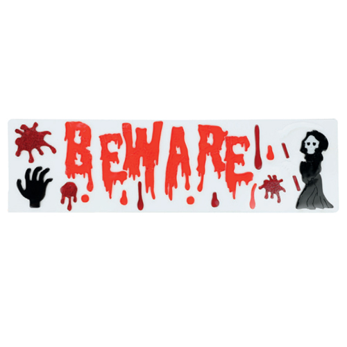 Adesivo Gel Beware Caveira 50x14cm - 1 Un
