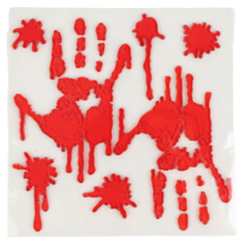 Adesivo Gel Mãos com Sangue 19x19cm - 1 Un