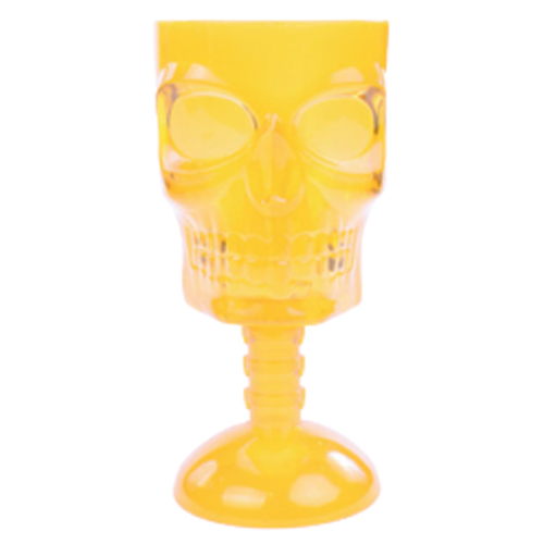 Cálice Esqueleto Laranja Halloween 18cm - 1 Un