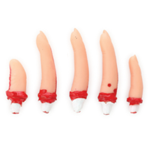 Dedos com Sangue Decoração Halloween - Kit com 5 Un