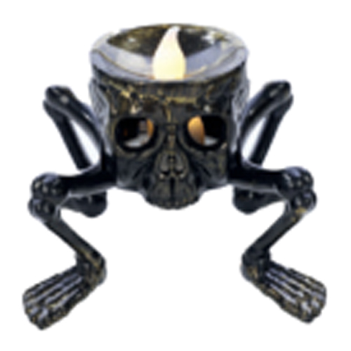 Lanterna Mini Vela Aranha Magia Negra Com Luz 6cm - 1 Un