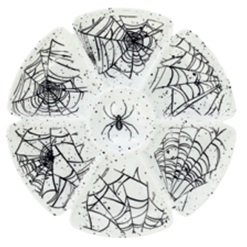 Petisqueira Plástica Redonda Teia de Aranha 30cm - 1 Un