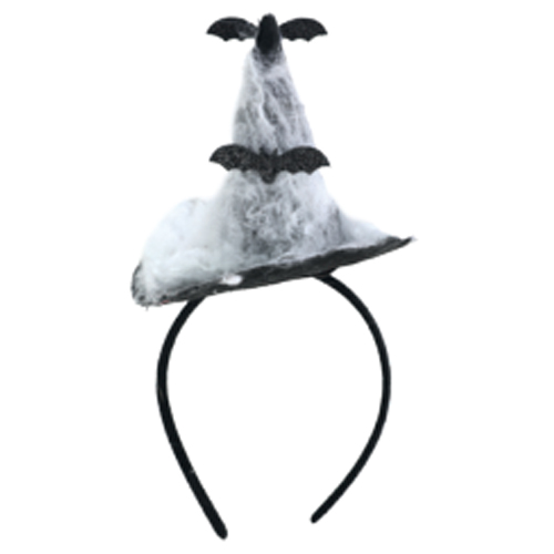 Tiara Chapéu de Bruxa Teia de Aranha com Morcegos - 1 Un