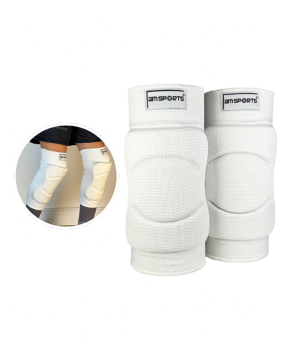 Joelheira Infantil Para Goleiro AM Sports - Branco