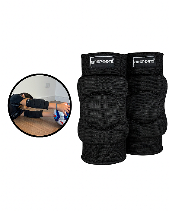 Cotoveleira Infantil Para Goleiro AM Sports - Preto