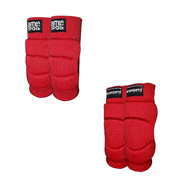 Kit Infantil Joelheira + Cotoveleira AM Sports - Vermelho