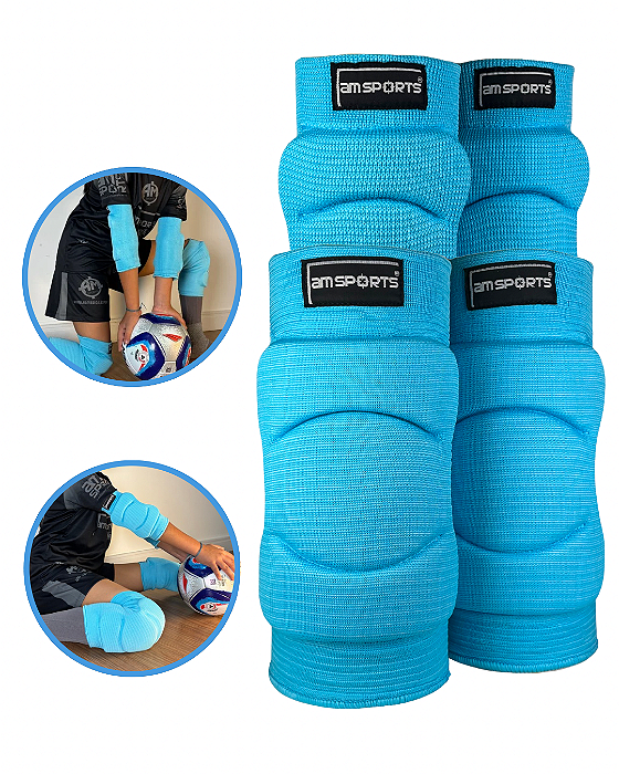 Kit Joelheira Infantil+ Cotoveleira Infantil - Azul Claro