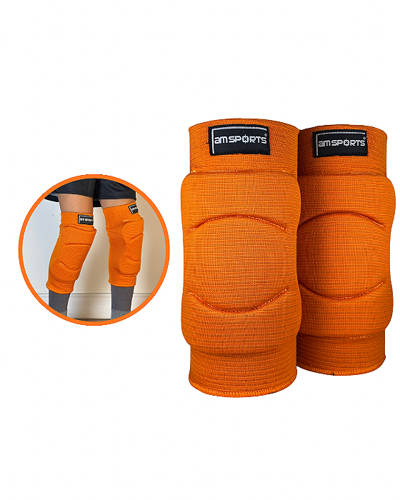 Joelheira Infantil Para Goleiro AM Sports -Laranja