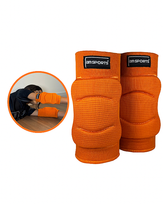 Cotoveleira Infantil Para Goleiro AM Sports - Laranja