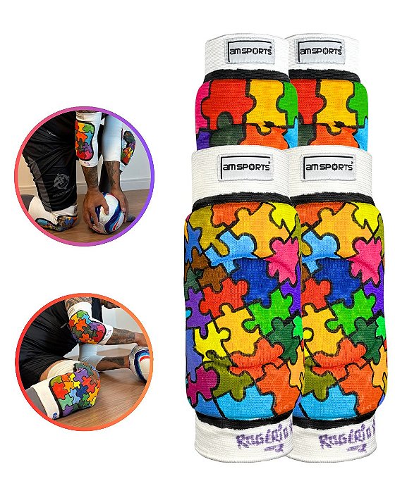 Kit Joelheira e Cotoveleira Personalizada Autismo