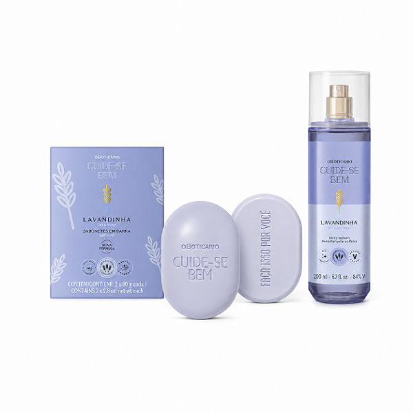 Kit Body Splash + Sabonetes em Barra Lavandinha Cuide-se Bem