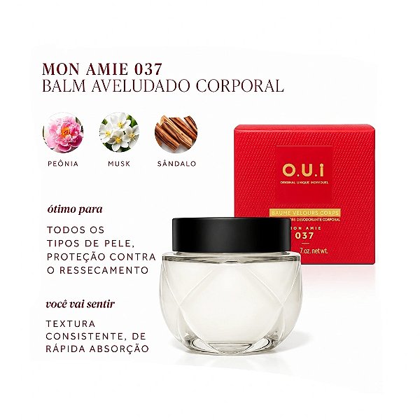 O.U.i Balm Aveludado Desodorante Corporal Mon Amie 037 200g