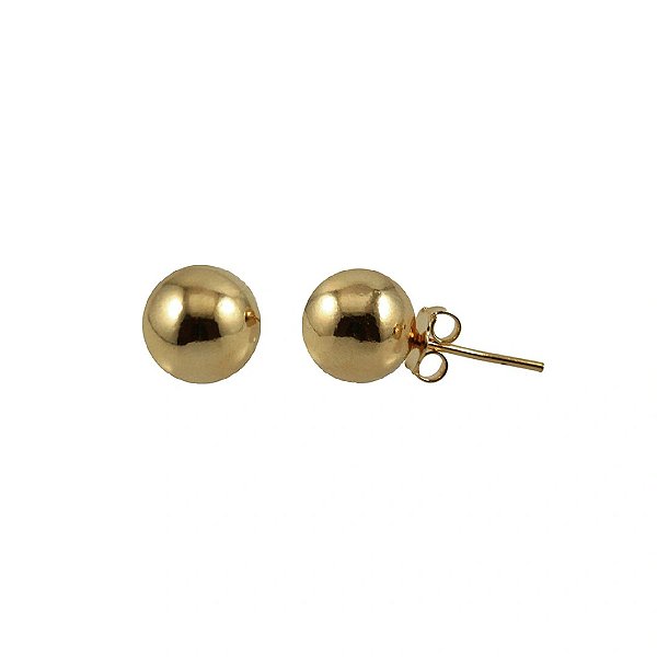 Brinco Bolinha Lisa Ouro 18k