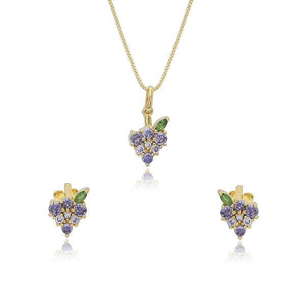 Conjunto Grappe (Brincos e Colar)