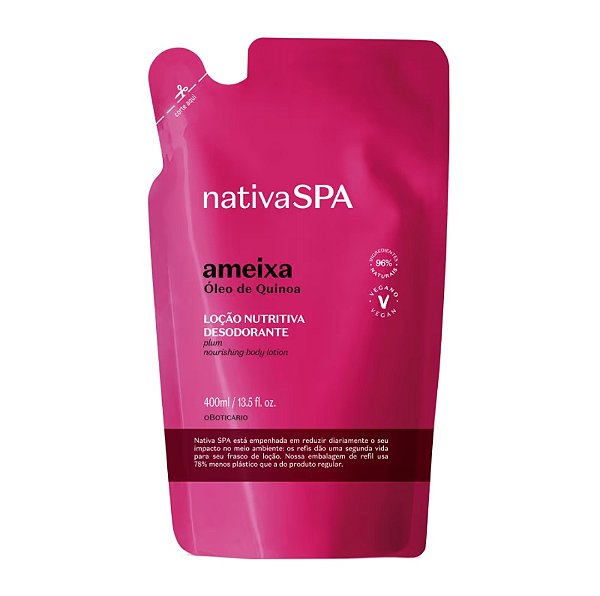 Refil Nativa SPA Loção Desodorante Hidratante Corporal Ameixa 400ml