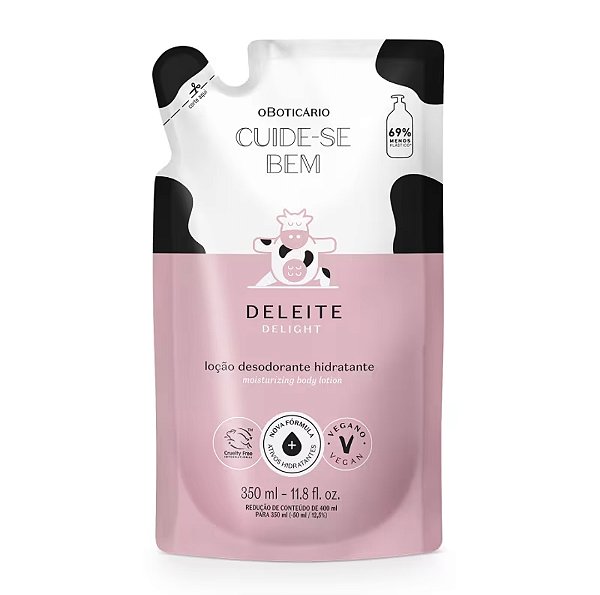 Refil Loção Desodorante Hidratante Corporal Cuide-se Bem Deleite 350ml