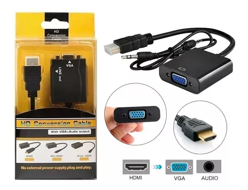 Cabo Conversor Hdmi Para Vga Monitor Vga01 C/ P2