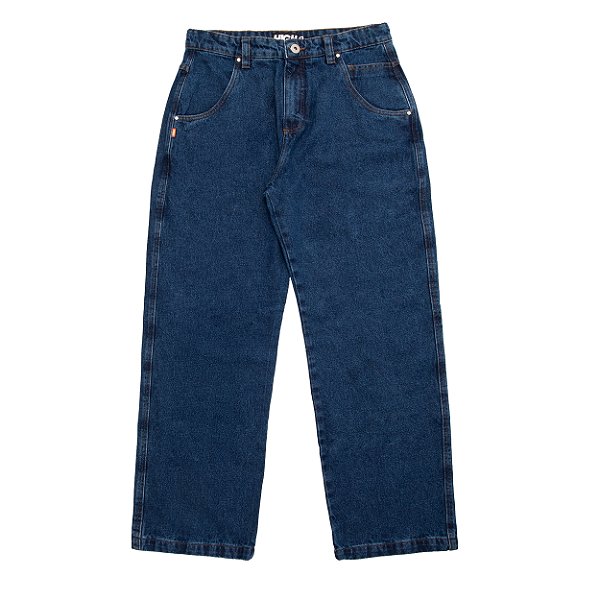 Calça Jeans High Logo Line Azul
