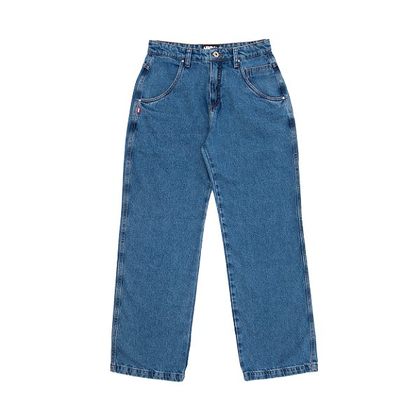 Calça Jeans High Logo Line Azul