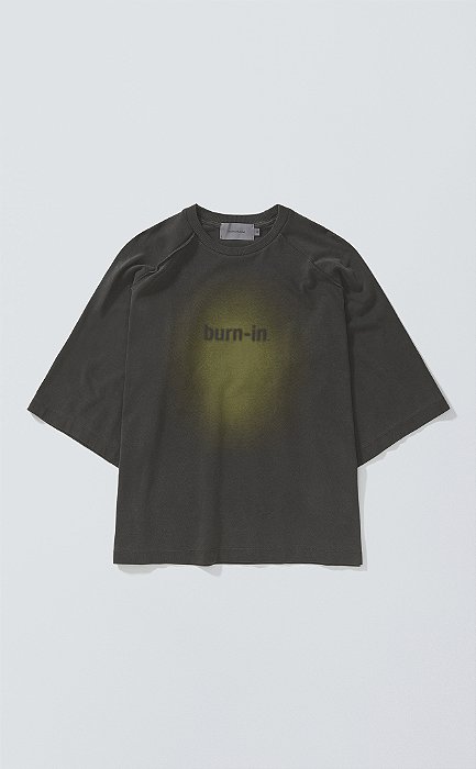 Camiseta Quadro Creations Burn-In Oversized Raglan Stoned Acid Green
