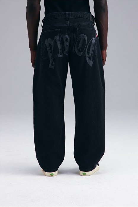 Calça Jeans Plano C Baggy Washed Black
