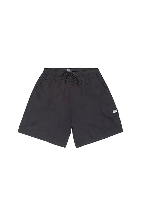 Shorts Cargo Plano C Logo Preto