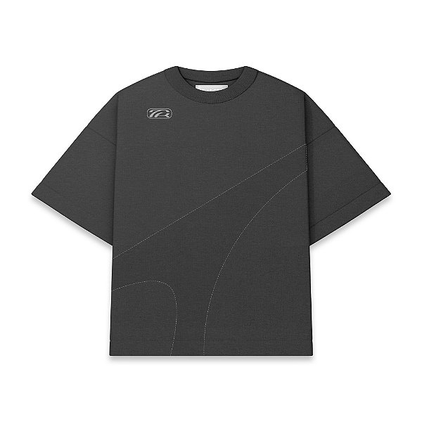 Camiseta Take Off Overlay Boxy Cinza