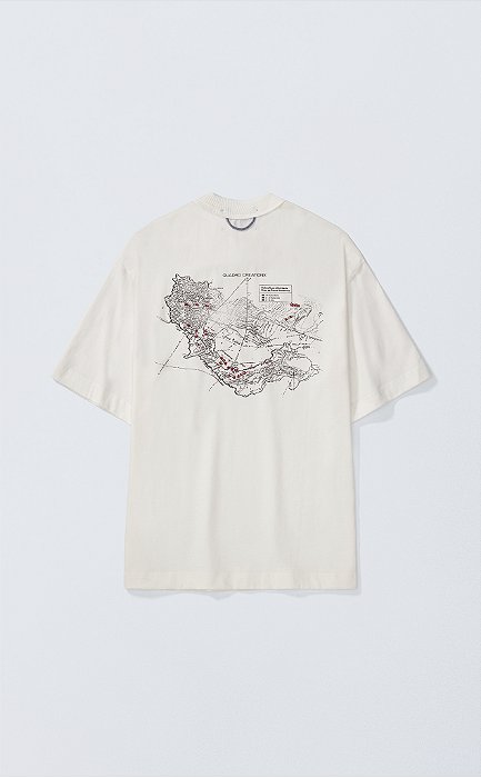 Camiseta Quadro Creations Maps Boxy Off White