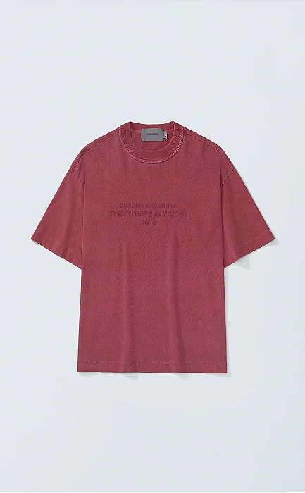 Camiseta Quadro Creations Future Boxy Stoned Vermelho