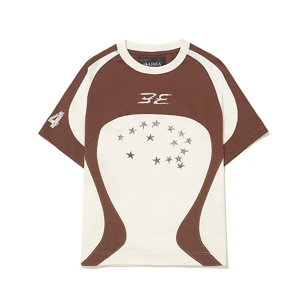 Camiseta Barra Crew Recortada Constelação Off White