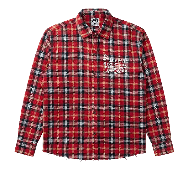 Camisa Xadrez Survival Logo Vermelho