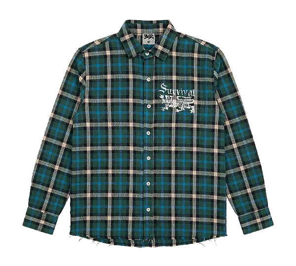 Camisa Xadrez Survival Logo Verde