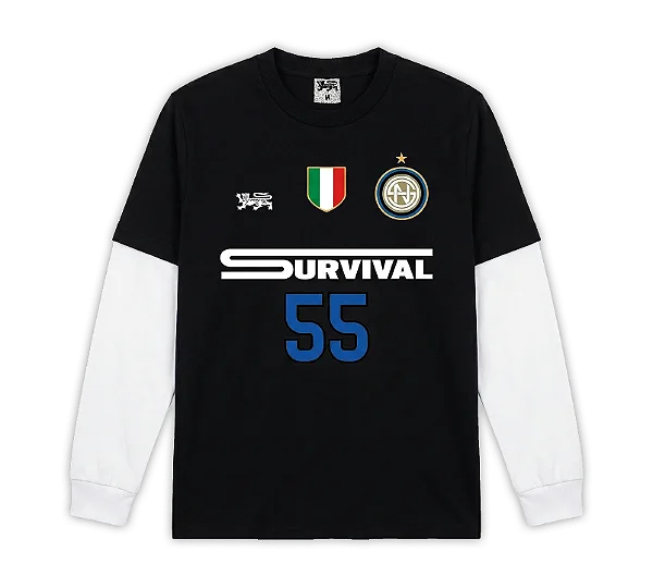 Manga Longa Dupla Survival Inter Preto