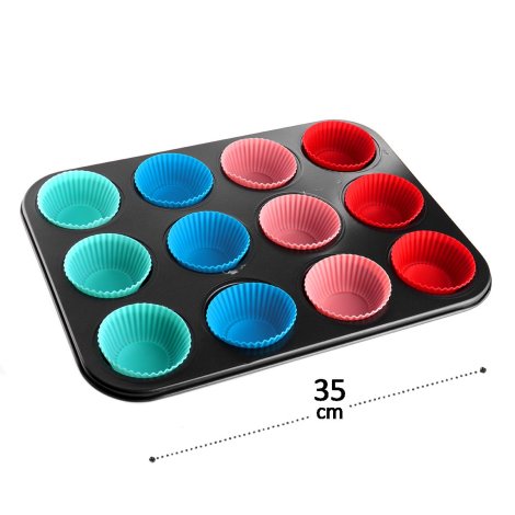Forma de Cupcakes Com Forminhas de Silicone