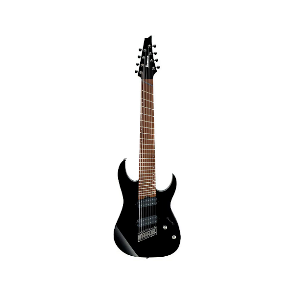 Guitarra Elétrica De 8 Cordas Ibanez Rgms8-bk Multi Scale Bk Color Black Orientação Para A Mão Direita