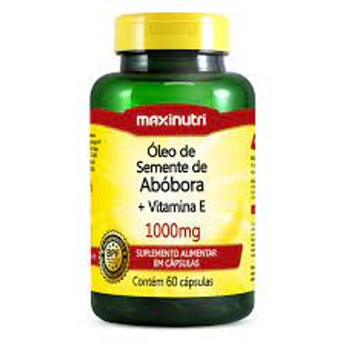 ÓLEO DE SEMENTE DE ABÓBORA + VITAMINA E contém 60 cápsulas 1000mg