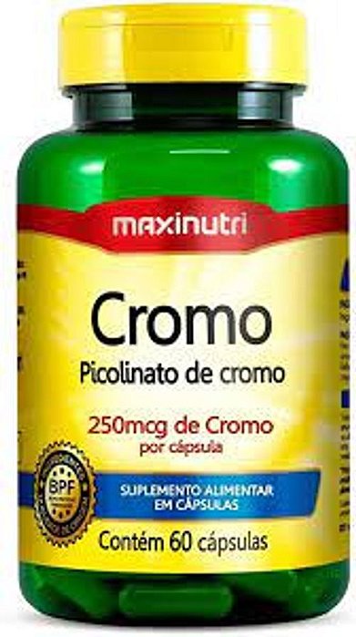 PICOLINATO DE CROMO contém 60 cápsulas 250mcg
