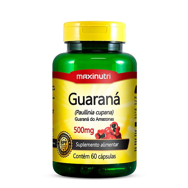 Guaraná 500mg contém 60 capsulas