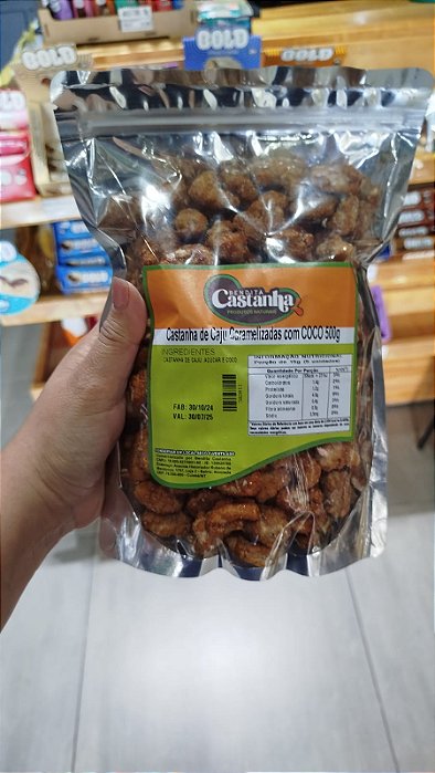 CASTANHA DE CAJU CARAMELIZADA COM COCO