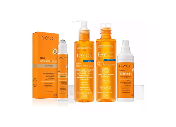 Kit Vitamina C Payot - Sabonete +tonico+serum+area Dos Olhos