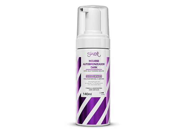 Skelt Autobronzeador Em Mousse Dark 140ml | Bronzeado 2x Mais Intenso, Nano-resveratrol, Textura Suave, 12 Dias De Bronz