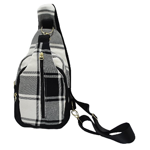 Bolsa Transversal ARTEMIS - Xadrez Preto