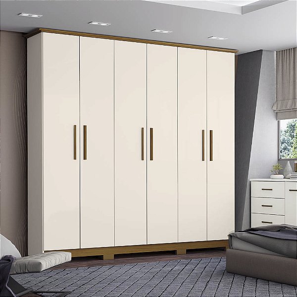 Guarda-Roupa Casal Cover 6 Portas 3 Gavetas – Organização e Sofisticação!