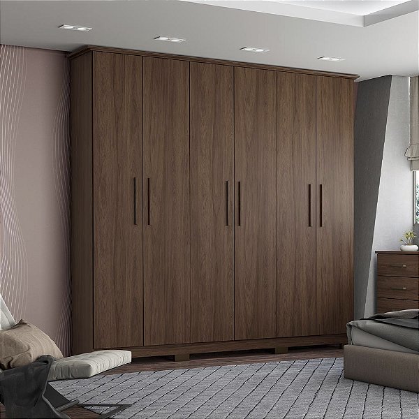 Guarda-Roupa Casal Cover 6 Portas 3 Gavetas – Organização e Sofisticação!